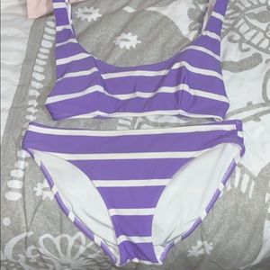 Aerie Purple Striped Bikini